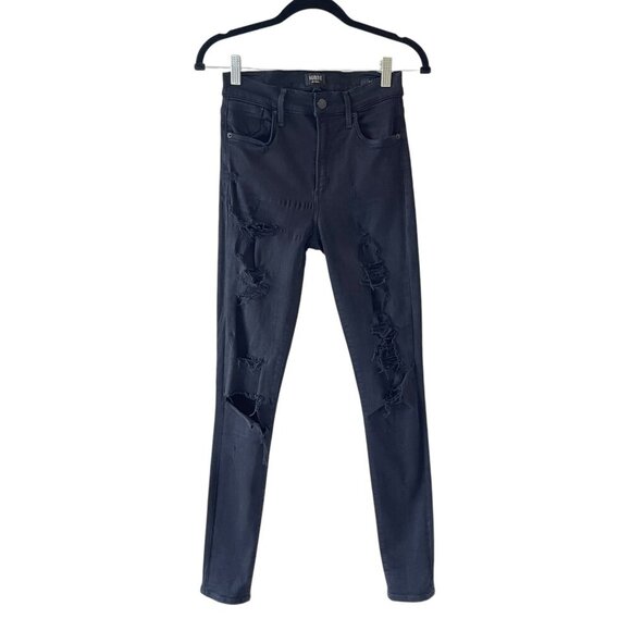 AGOLDE Size 27 Sophie High Rise Distressed Skinny Jean Moonstruck Black - Picture 4 of 12